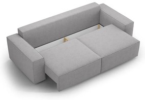 Svetlosivá rozkladacia pohovka z textílie bouclé 247 cm Jodie – Micadoni Home