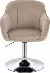 LuxuryForm DESIGN Stolička AVOLA VELUR na striebornom tanieri - latte