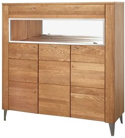 Vitrína s barom Latina 48 z masívu 126 cm dub medový