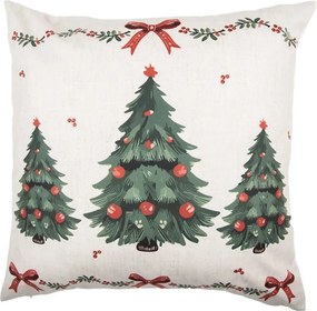 Béžový vankúš so stromčekmi Christmas Harmony - 45*45*4 cm