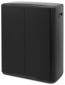 Matne čierny nášľapný oceľový odpadkový kôš 60 l Bo – Brabantia