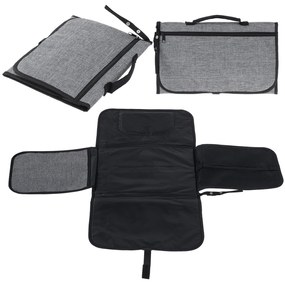 KIK Detská prebaľovacia cestovná podložka konvertibilná prebaľovacia taška sivá