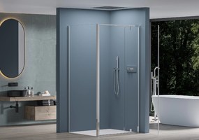 Cerano Ferri, krídlový sprchovací kút 100(dvere) x 90(stena) x 195 cm, 6mm číre sklo, chrómový profil, CER-CER-427465