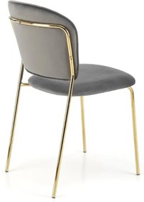 JEDÁLENSKÁ STOLIČKA SENNA SIVÁ + ZLATÉ NOHY