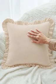 Saténová obliečka na vankúš RUFFY PREMIUM béžová Rozmer: 40x40 cm