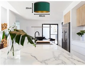 Duolla - Stropné svietidlo ROLLER 1xE27/15W/230V pr. 40 cm tmavozelená/zlatá