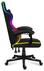 Herné kreslo Fusion 4.4 (čierna + viacfarebná) (s LED osvetlením). Akcia -20%. Vlastná spoľahlivá doprava až k Vám domov. 1087472