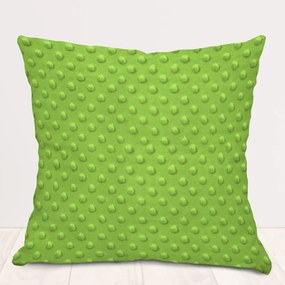 Biante Detská obliečka na vankúš Minky 3D bodky MKP-007 Hráškovo zelená 45 x 45 cm