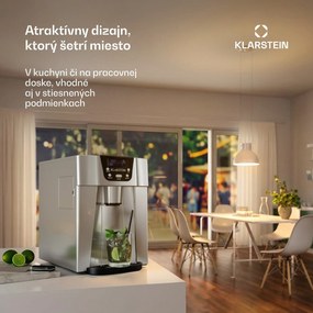 Klarstein Ice Volcano 2 GS, výrobník ľadu, 13 kg/24 h, zariadenie na výrobu ľadu, LED, strieborný