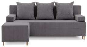 Rozkladacia pohovka s podnožkou FIREZE - poso Tmavosivá