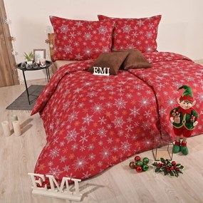 Vianočné obliečky Aurelia červené EMI, Štandardný set jednolôžko obsahuje 1x 140x200 + 1x 70x90
