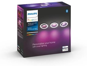 Philips HUE LED White and color Ambiance Centura zapustené bodové svietidlo 3-set GU10 3x5,7W 3x350lm 2200-6500K+RGB biele stmievateľné BlueTooth