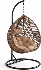 Skládací závěsné houpací křeslo Houseland Lisso XL hnědé