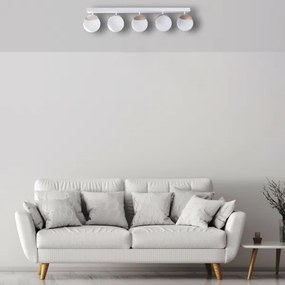 Prisadený luster SFERA WOOD 5xE14/40W/230V biela