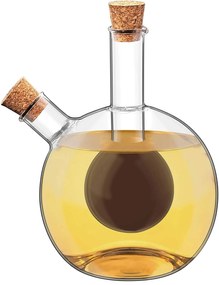 Skleněná láhev 2v1 PETER na olej 400 ml a ocet 50 ml čirá