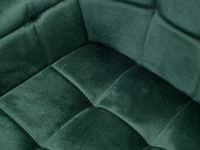 Tmavozelené jedálenské kreslo MARLEN VELVET s čiernymi nohami