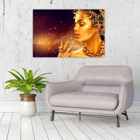 Obraz - Zlatý makeup (90x60 cm)