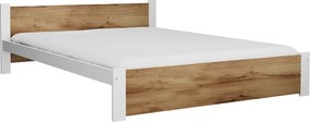 Posteľ IKAROS 140 x 200 cm, dub artisan/biela Rošt: Bez roštu, Matrac: Matrac Deluxe 10 cm