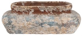 Oválny dekoratívny béžový antik terakotový kvetináč Teracci L - 27*15*9 cm