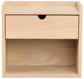 Závesný/s poličkami nočný stolík z dubového dreva v prírodnej farbe Hillmond – Rowico