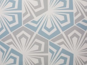 Sada 2 vankúšov s geometrickým vzorom 45 x 45 cm modrá/sivá PRIMROSE Beliani