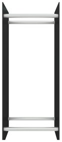 Stojan na palivové drevo čierny 40x35x100 cm tvrdené sklo