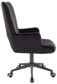 LuxuryForm DESIGN Kreslo AMADEO VELUR na čiernej podstave s kolieskami - čierne
