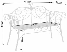 Záhradná lavička Etelia - biela