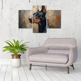 Obraz - Portrét Dobermana (90x60 cm)