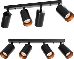 Toolight Toolight, stropné reflektorové svietidlo 4xGU10 60W APP940-4C, čierna, OSW-03858
