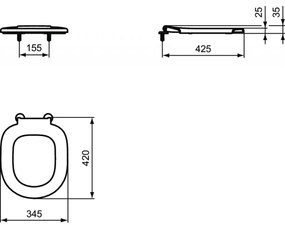 Ideal Standard Connect - WC sedátko bez poklopu, biela K706001