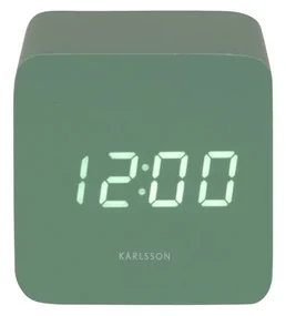 Karlsson 5982GR dizajnové LED hodiny s budíkomzelené, 7 cm