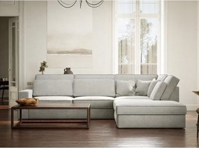 Svetlosivá ženilková rohová pohovka (pravý roh/do L) Kirou – Maison de Rêve