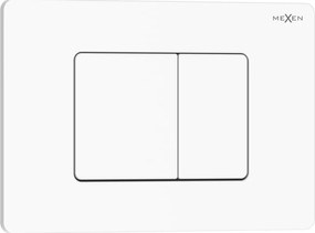 Mexen Tex 05, splachovacie tlačidlo z nehrdzavejúcej ocele, biela lesklá, 6105-01
