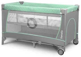 Lionelo - Cestovná postieľka FLOWER tyrkysová