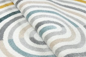 Koberec FUSION Shape 5711 biely / tmavozelený ovál