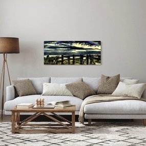 Obraz dúhy nad morom (120x50 cm)