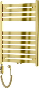 Mexen Uran, elektrické vykurovacie teleso 800x600 mm + vykurovacia tyč 300 W, zlatá lesklá, W105-0800-600-2300-50