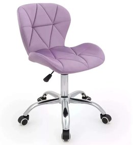 LuxuryForm DESIGN Stolička LIVIO VELUR na striebornej podstave s kolieskami - levanduľa