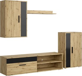 Súprava obývacieho nábytku Benson dub artisan/čierna