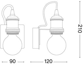 Ideal Lux - Nástenná lampa FRIDA 1xE27/60W/230V meď