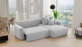 Rohová sedačka Baria (P) (svetlosivá). Akcia -20%. Vlastná spoľahlivá doprava až k Vám domov. 1133098