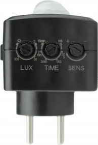 ECOLIGHT LED pohybový a súmrakový senzor do zásuvky - čierny