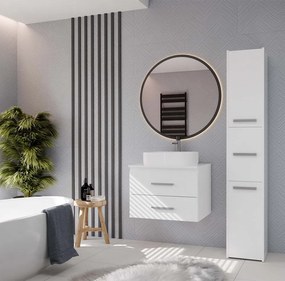 Závěsná skříňka pod umyvadlo s deskou NEL 2S 60 cm bílá