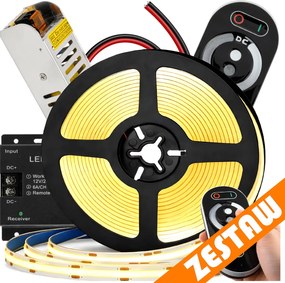 Sada LED neónových COB pásikov 12V 5m 4000K 60W - zdroj + diaľkový ovládač