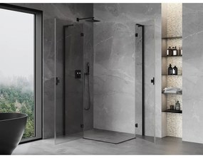 Mexen Mist-H L Duo, 2-krídlový sprchový kút 105 x 95 cm, číre sklo, čierny profil, 8A5L-105L-095P-70-00