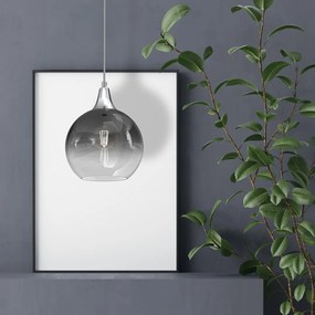 Závesné svietidlo Monte, 1x grafitové sklenené tienidlo, (fi 20cm), s