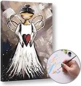 Maľovanie podľa čísel ANJEL SO SRDCOM – stredná náročnosť