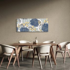 Obraz - Ruže a kruhy (120x50 cm)