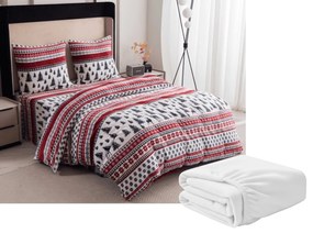 Sada mikroplyšových obliečok TWINKLE CHRISTMAS farebné + obliečka mikroplyš SOFT 90x200 cm biela, jednolôžko